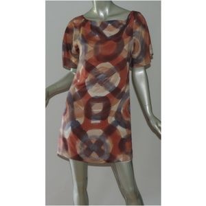 Alice +Olivia silk watercolor abstract shift dress